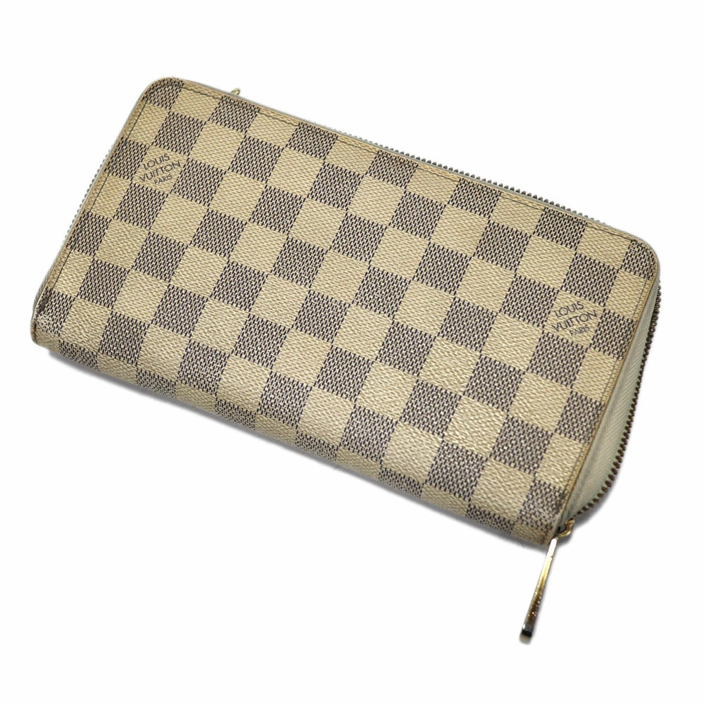 Louis Vuitton Zippy Wallet Organizer Canvas Azur White